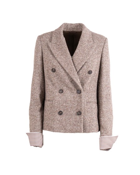 Shop BRUNELLO CUCINELLI  Giacca: Brunello Cucinelli giacca in diagonale mélange di lana vergine e seta.
Chiusura con bottoni in corno.
Fodera in crêpe misto seta.
Rever a lancia.
Tasche a filetto.
Decorazione in monile Nickel-free.
Composizione: 73% Lana Vergine 22% Seta 5% Poliammide.
Fabbricato in Italia.. MG5317349-C6321